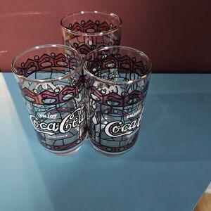 Coca-Cola Artistic Glass Trio